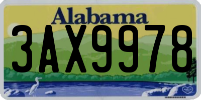 AL license plate 3AX9978