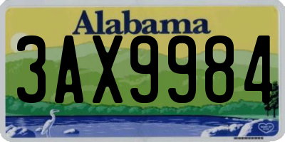 AL license plate 3AX9984
