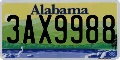 AL license plate 3AX9988