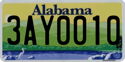 AL license plate 3AY0010