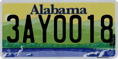 AL license plate 3AY0018