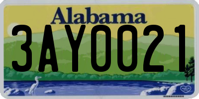 AL license plate 3AY0021