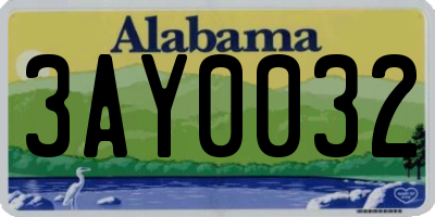AL license plate 3AY0032