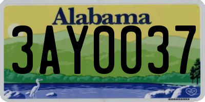 AL license plate 3AY0037