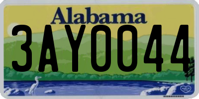 AL license plate 3AY0044