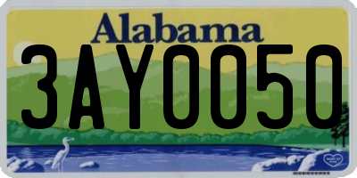 AL license plate 3AY0050