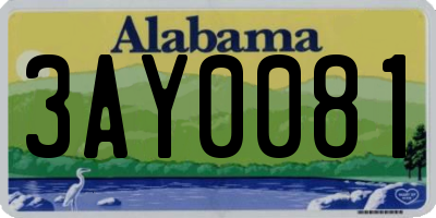 AL license plate 3AY0081