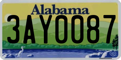 AL license plate 3AY0087