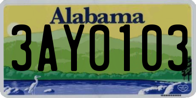 AL license plate 3AY0103