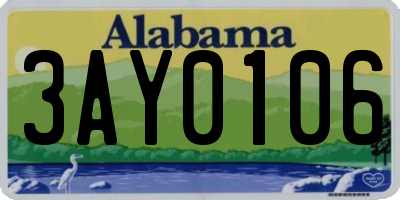 AL license plate 3AY0106