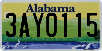 AL license plate 3AY0115