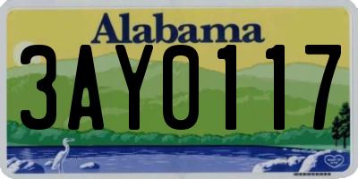 AL license plate 3AY0117