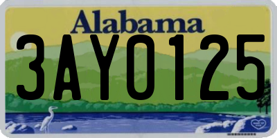 AL license plate 3AY0125