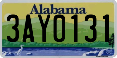 AL license plate 3AY0131