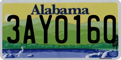 AL license plate 3AY0160