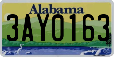 AL license plate 3AY0163
