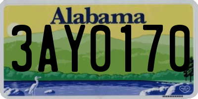 AL license plate 3AY0170