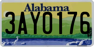 AL license plate 3AY0176
