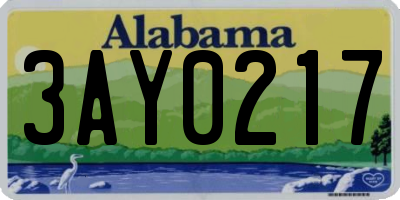AL license plate 3AY0217