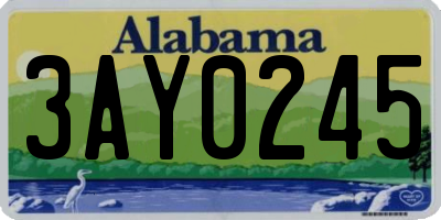 AL license plate 3AY0245