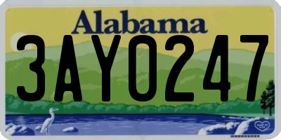 AL license plate 3AY0247