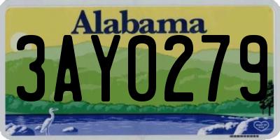 AL license plate 3AY0279