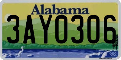 AL license plate 3AY0306