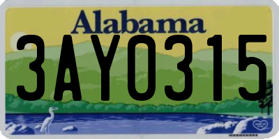 AL license plate 3AY0315