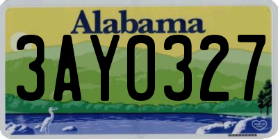 AL license plate 3AY0327