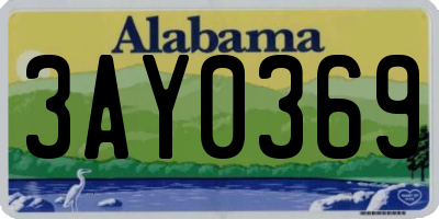 AL license plate 3AY0369