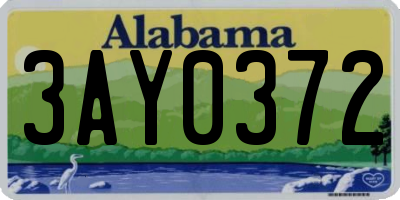 AL license plate 3AY0372