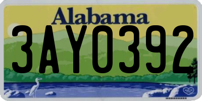 AL license plate 3AY0392