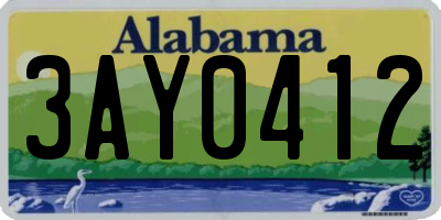 AL license plate 3AY0412