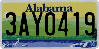 AL license plate 3AY0419