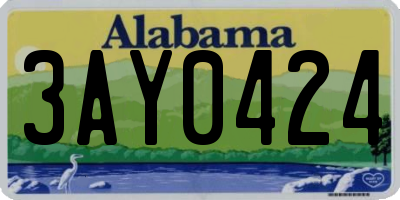 AL license plate 3AY0424