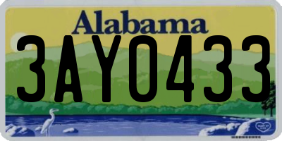 AL license plate 3AY0433