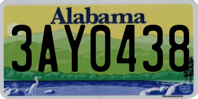 AL license plate 3AY0438