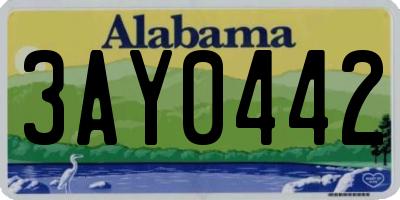 AL license plate 3AY0442