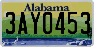 AL license plate 3AY0453
