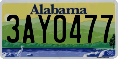 AL license plate 3AY0477