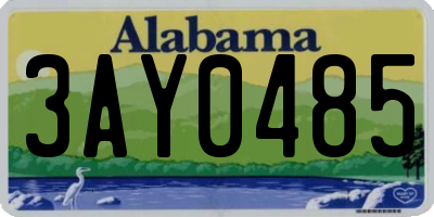 AL license plate 3AY0485