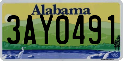 AL license plate 3AY0491