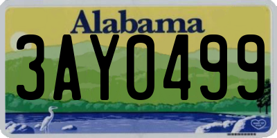 AL license plate 3AY0499