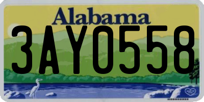 AL license plate 3AY0558