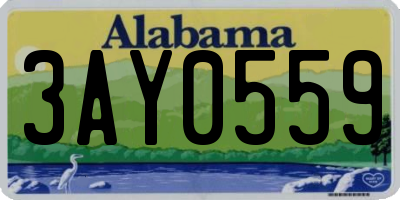 AL license plate 3AY0559