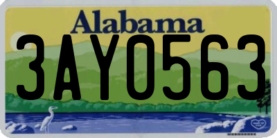AL license plate 3AY0563