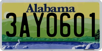 AL license plate 3AY0601