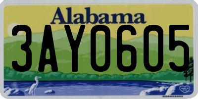 AL license plate 3AY0605