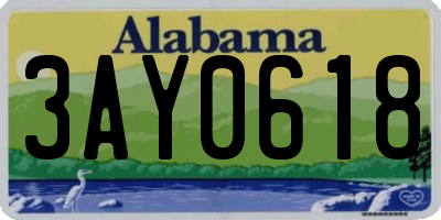 AL license plate 3AY0618