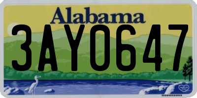 AL license plate 3AY0647